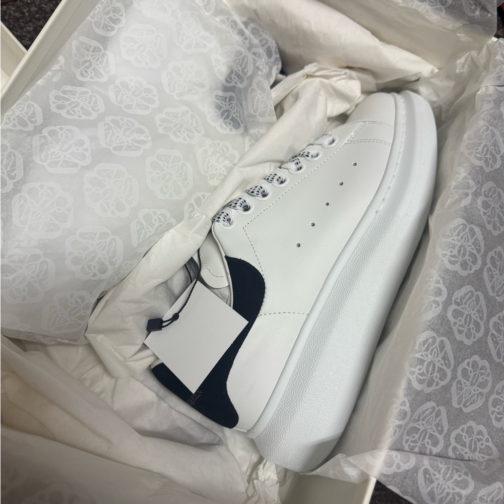 Alexander McQueen White and Black Sneakers with Iconic Design